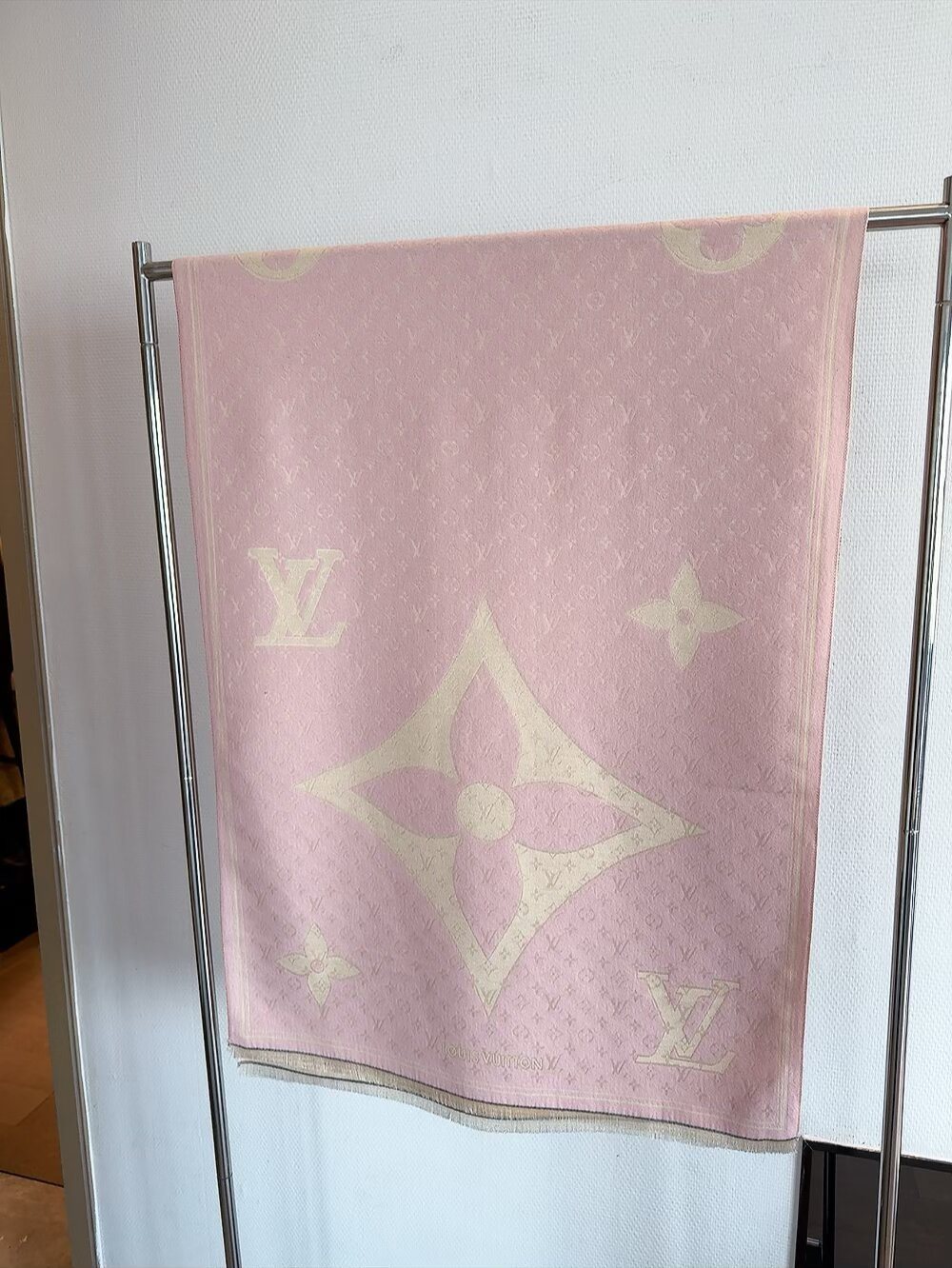 Louis Vuitton Monogram-Style Fringe Scarf