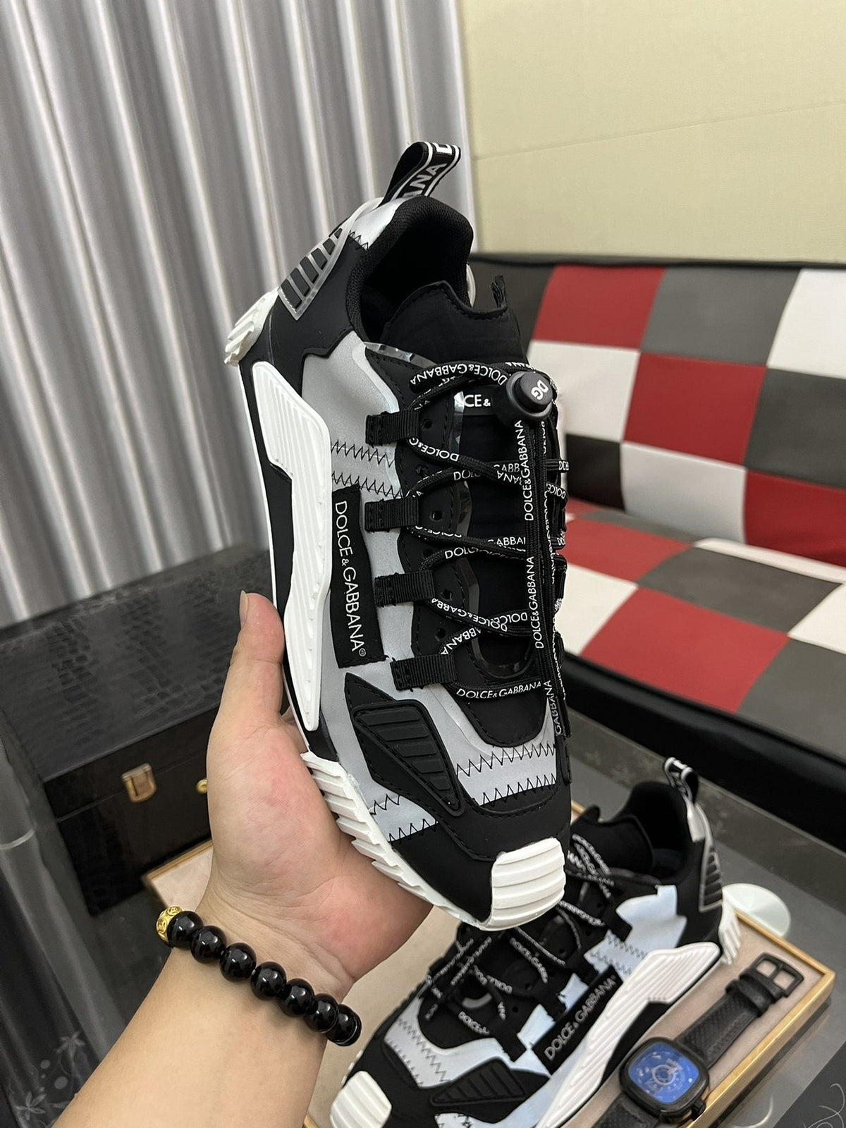 Dolce & Gabbana Black, White and Gray Sneakers