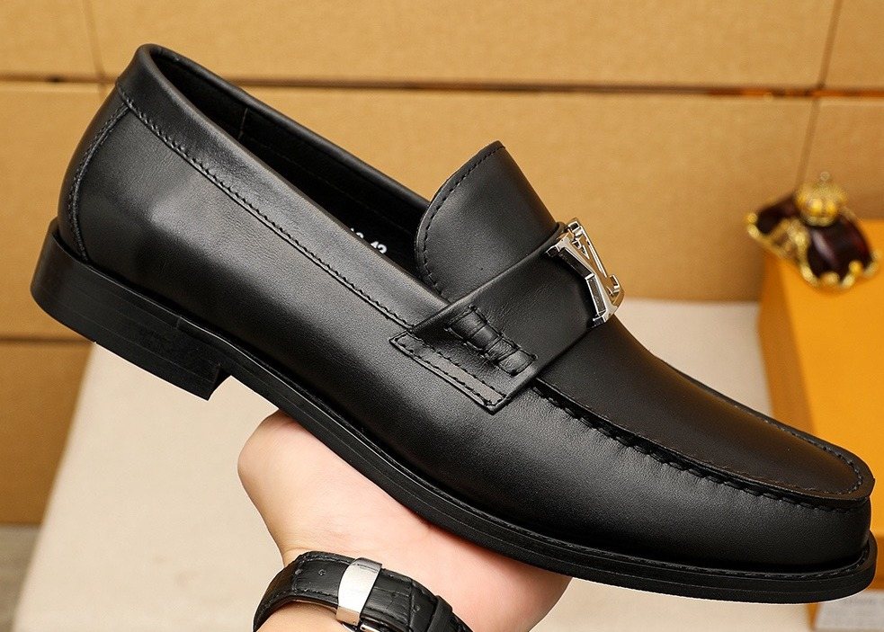 Louis Vuitton Black Metal Bar Loafers