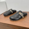 Burberry Black Check Buckle Slide Sandals