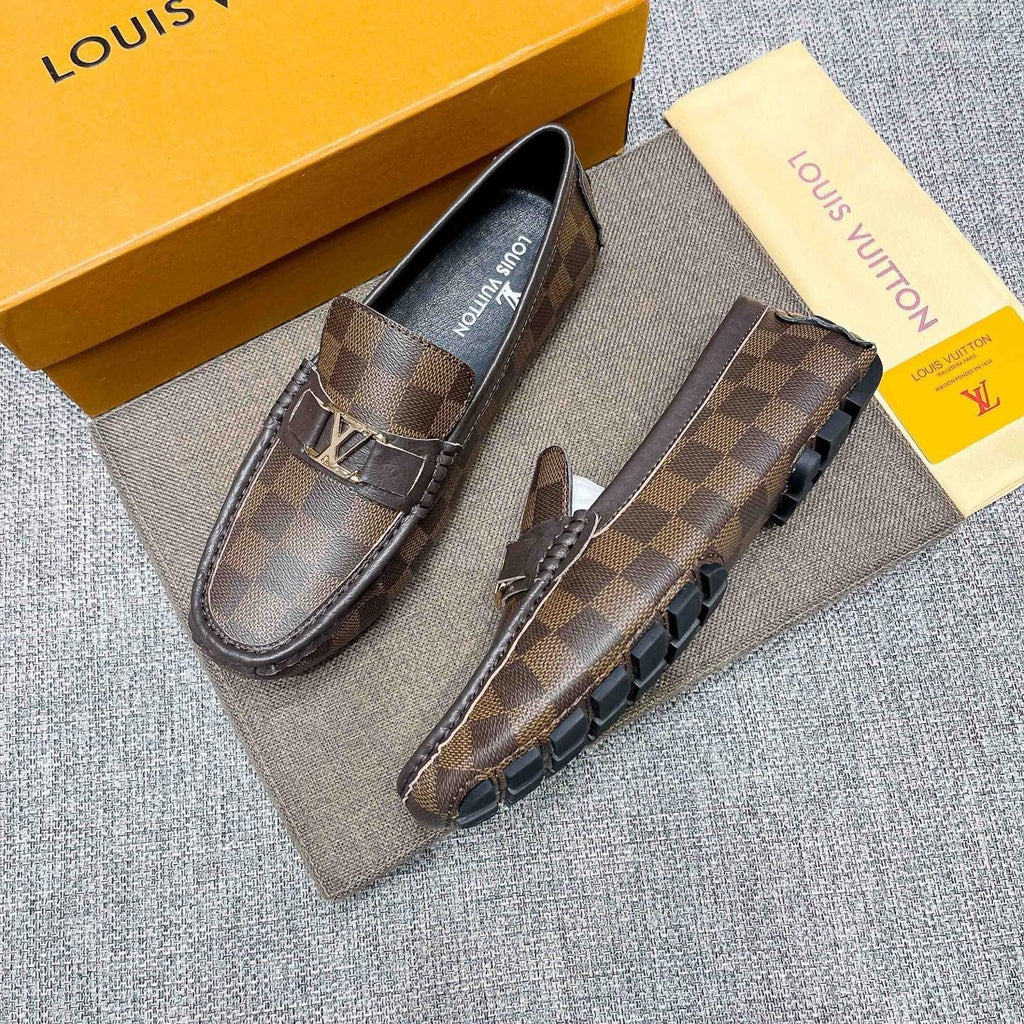 Louis Vuitton Men's Brown Checkered Loafers