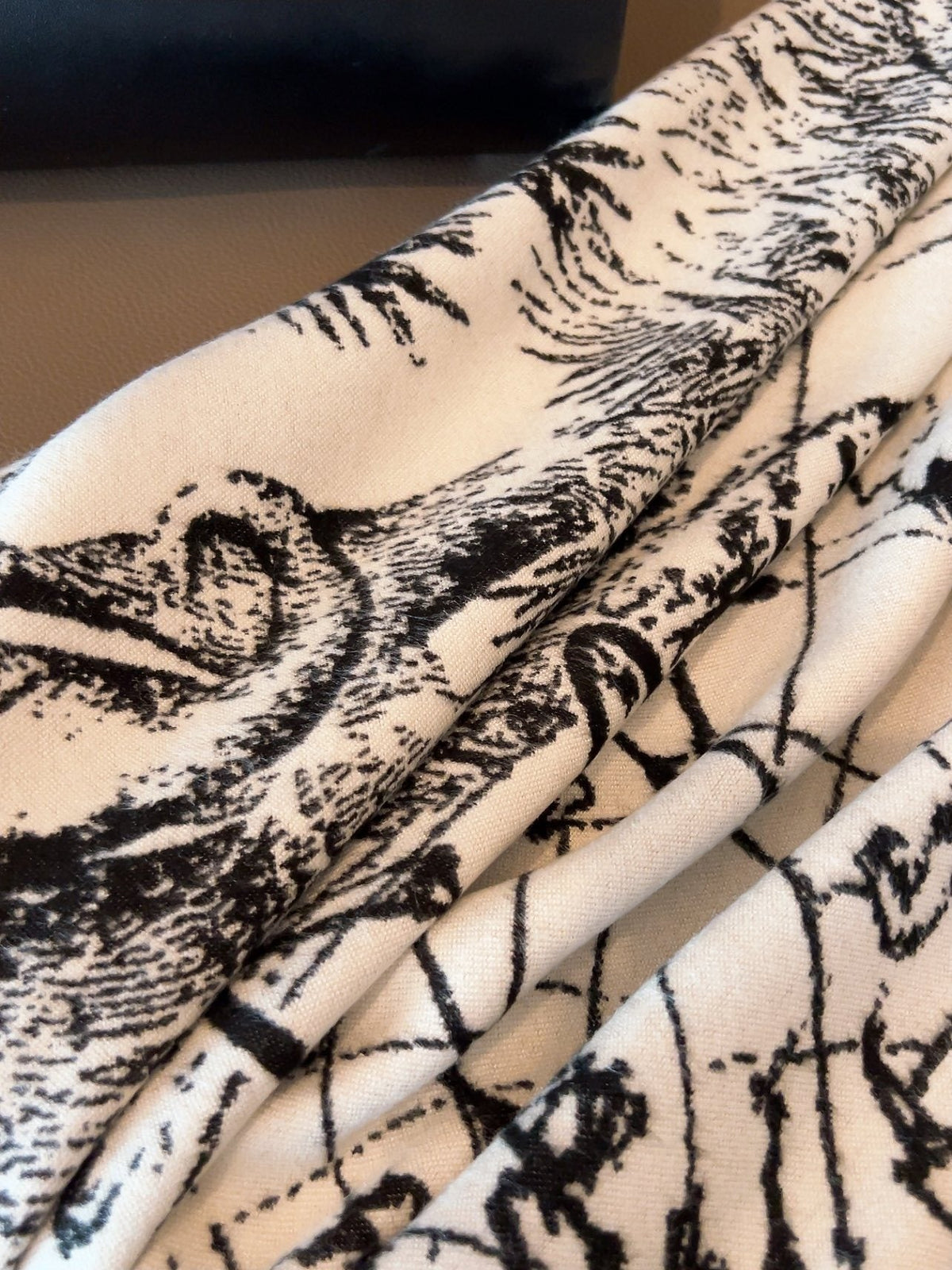 Dior Ivory and Black Toile Shawl