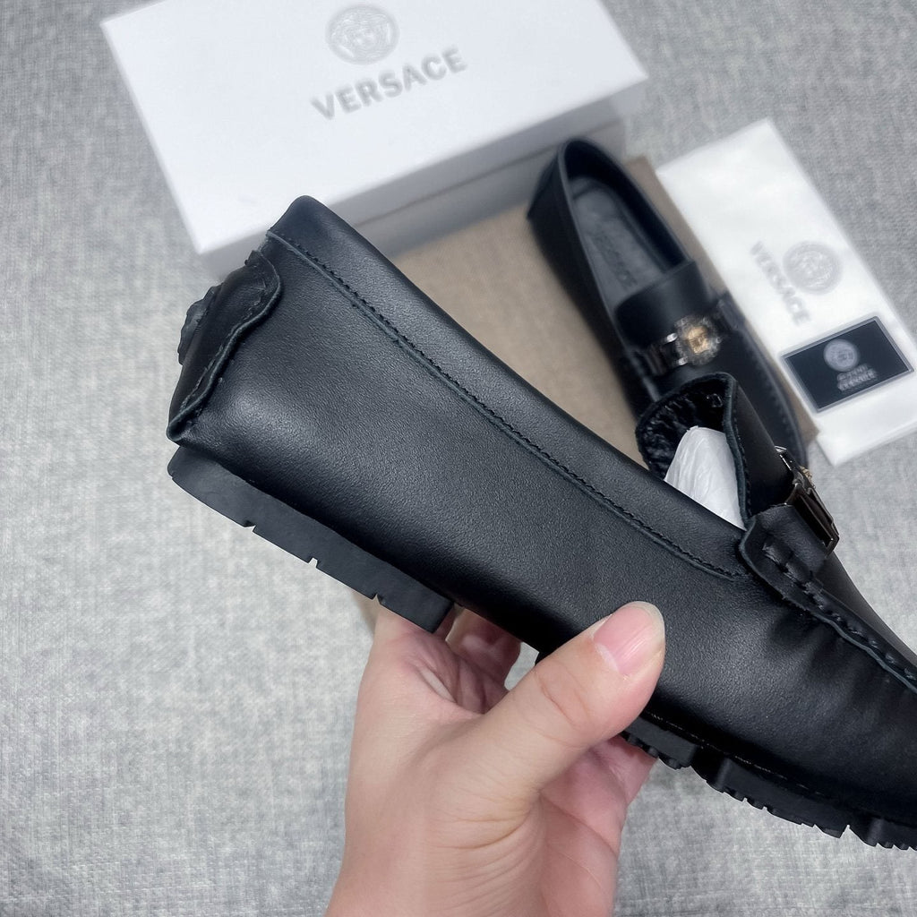 Versace Black Medallion Loafers