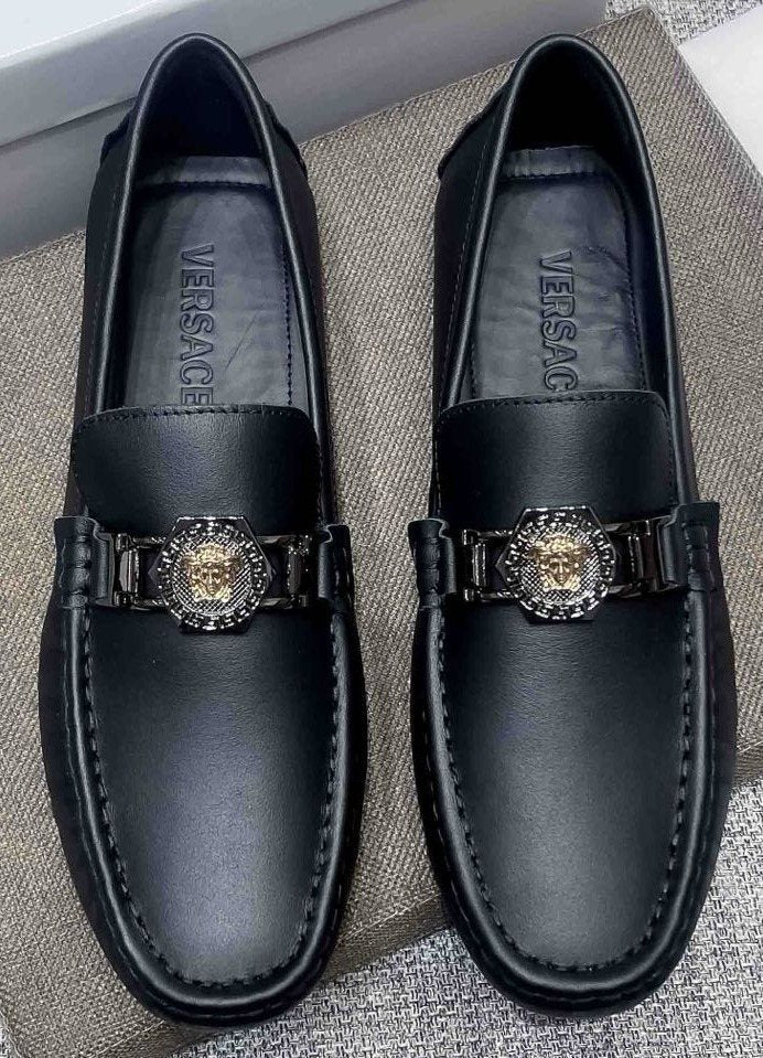 Versace Black Medallion Loafers