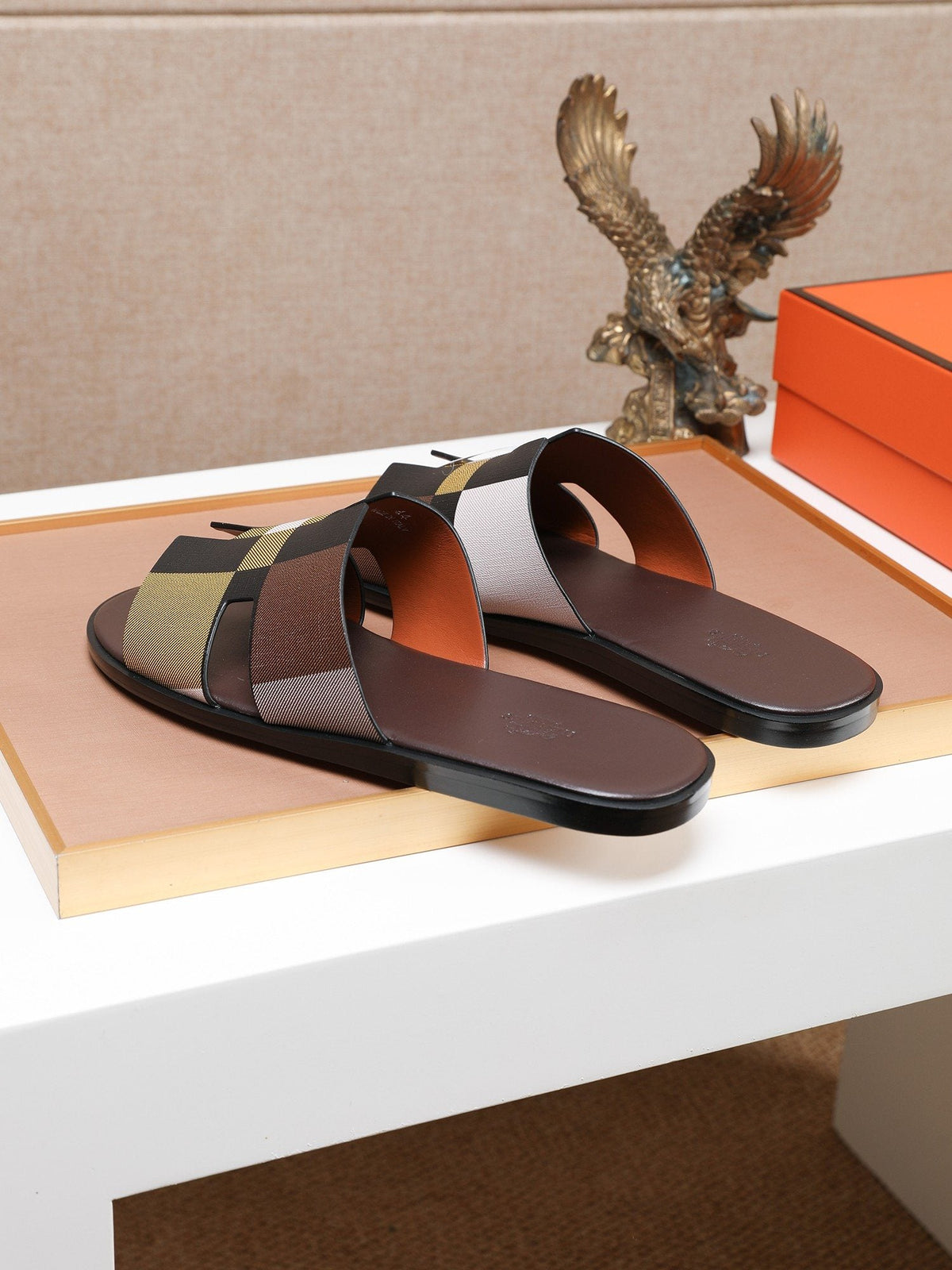 Hermès Multicolor Cross-Strap Slide Sandals