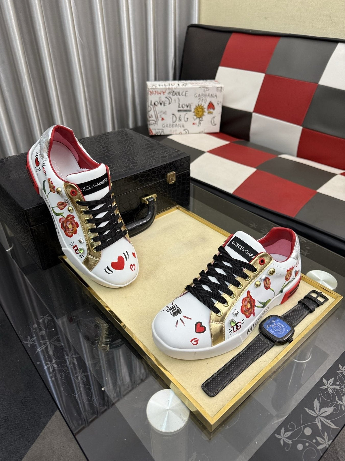 Dolce & Gabbana Floral Print Low-Top Sneakers