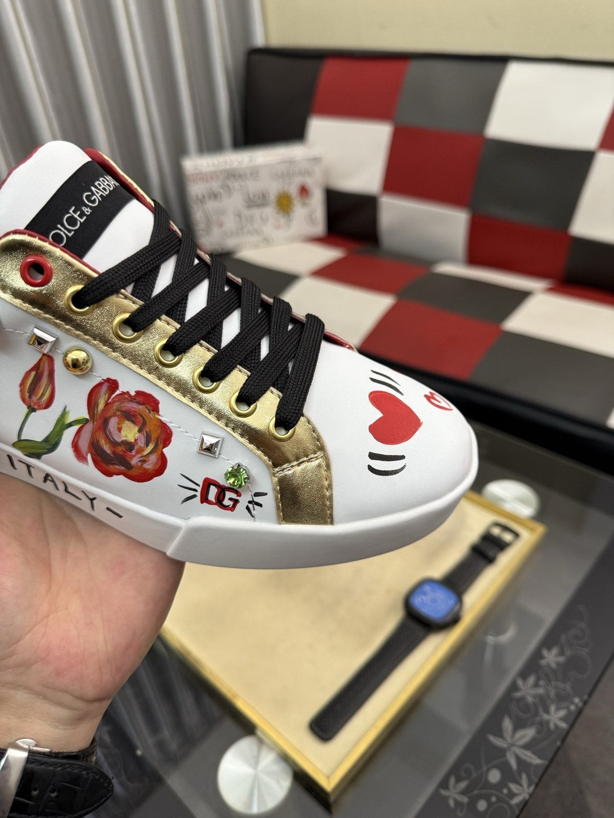 Dolce & Gabbana Floral Print Low-Top Sneakers
