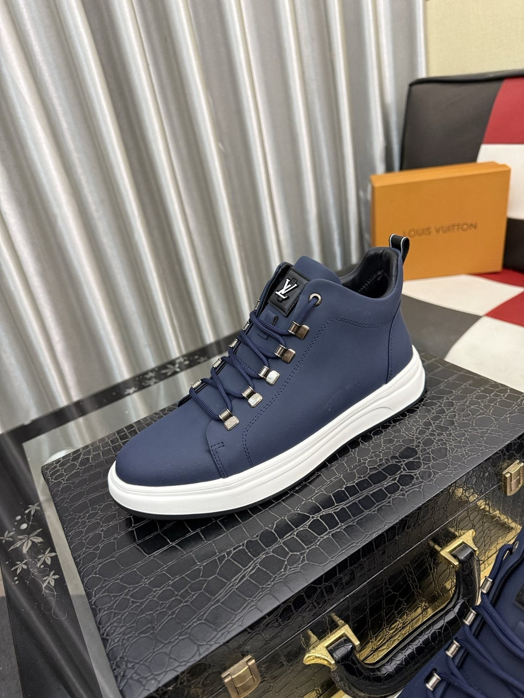 Louis Vuitton Lace-Up High-Top Sneakers