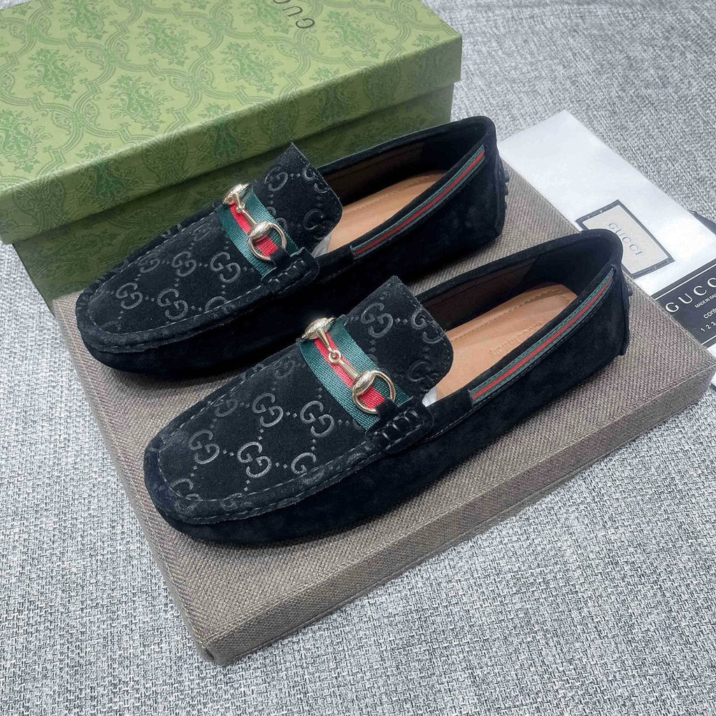 Gucci GG-Pattern Horsebit-Style Loafers