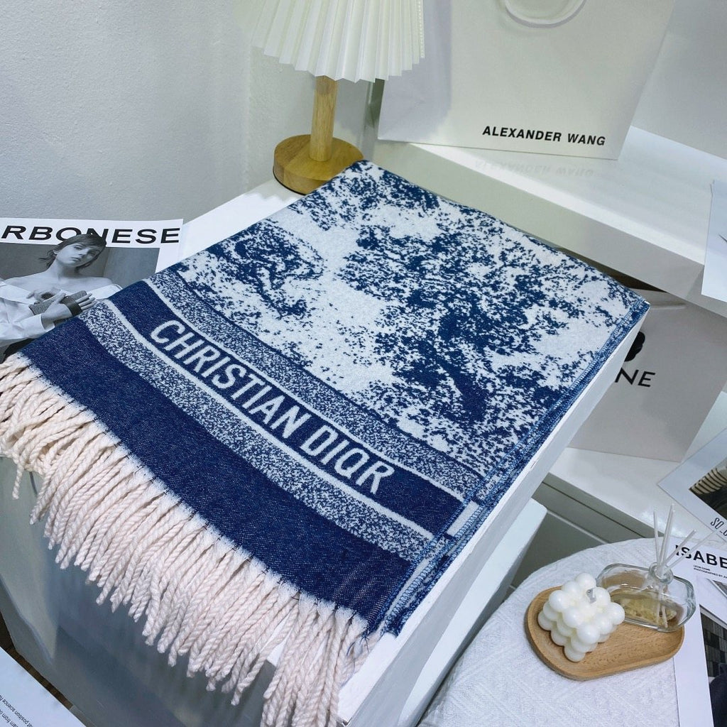 Dior Toile Print Fringed Scarf