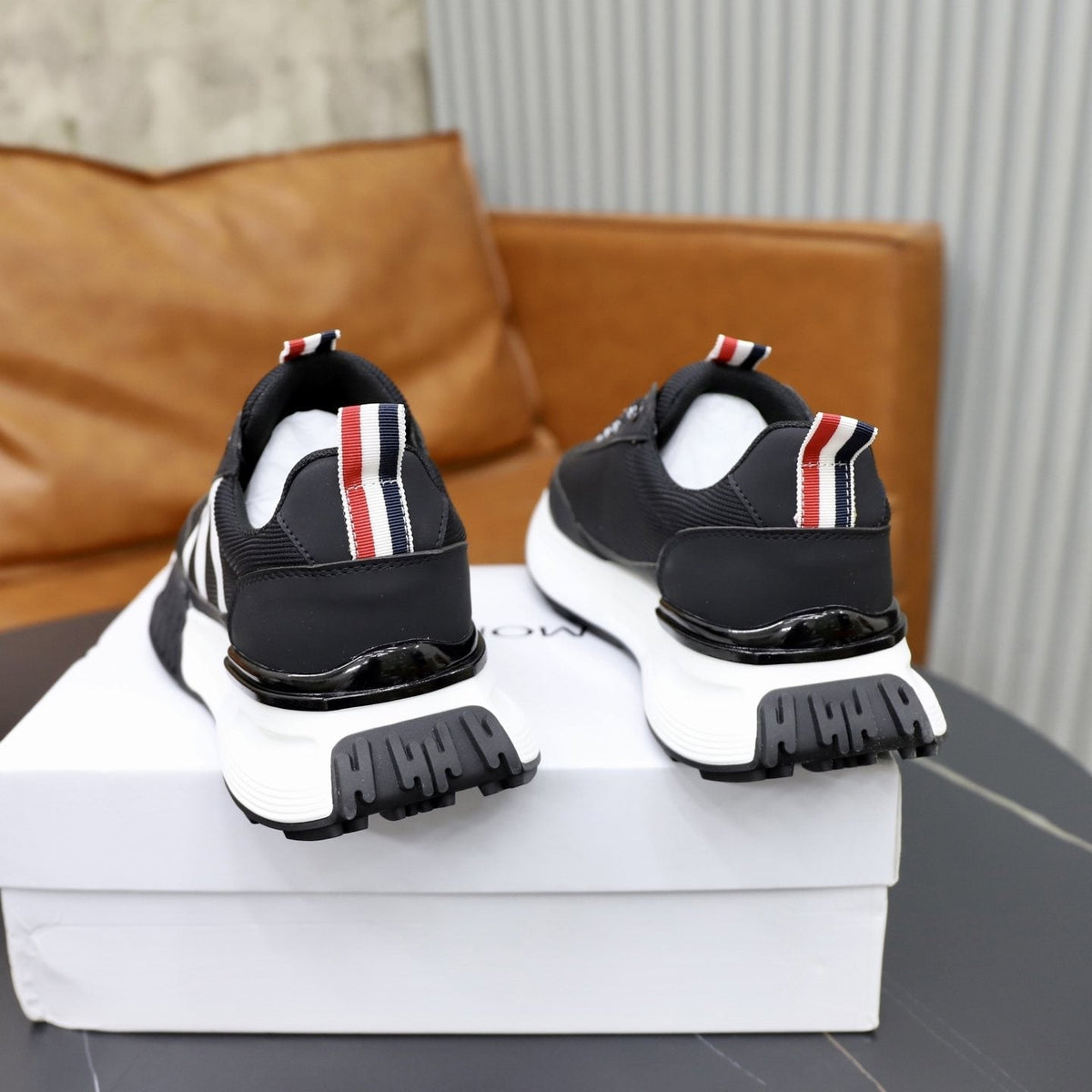 Moncler Men's Contrast Sole Low-Top Sneakers
