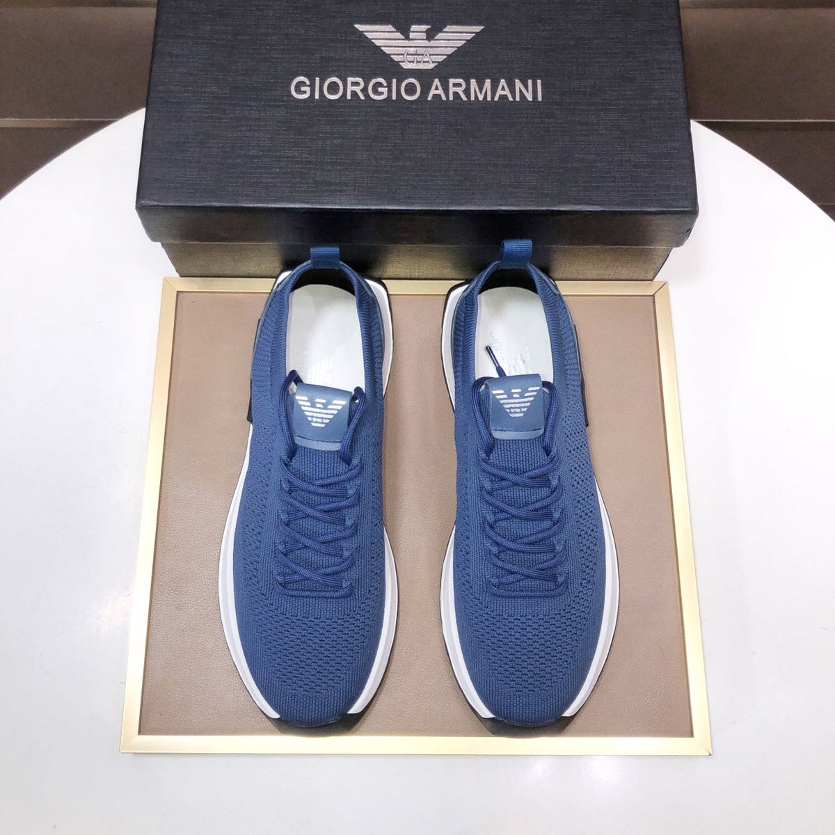 Giorgio Armani Men's Knit Lace-Up Sneakers