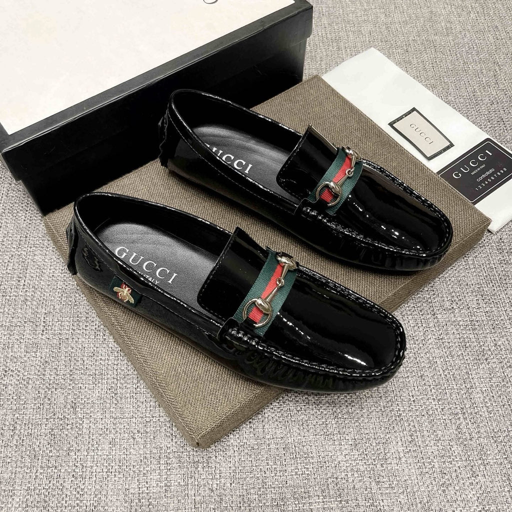 Gucci Web Stripe Loafers - Moc-Toe Stitching