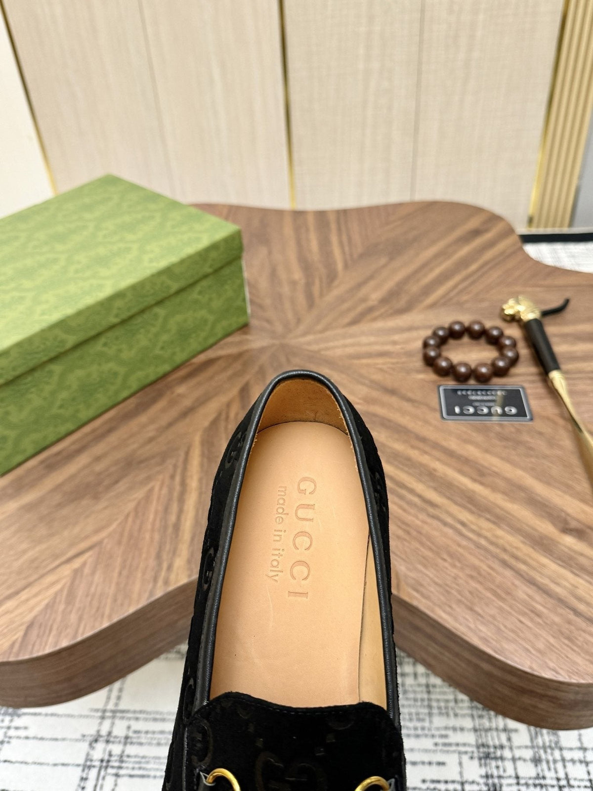 Gucci Men's Horsebit Monogram Loafers