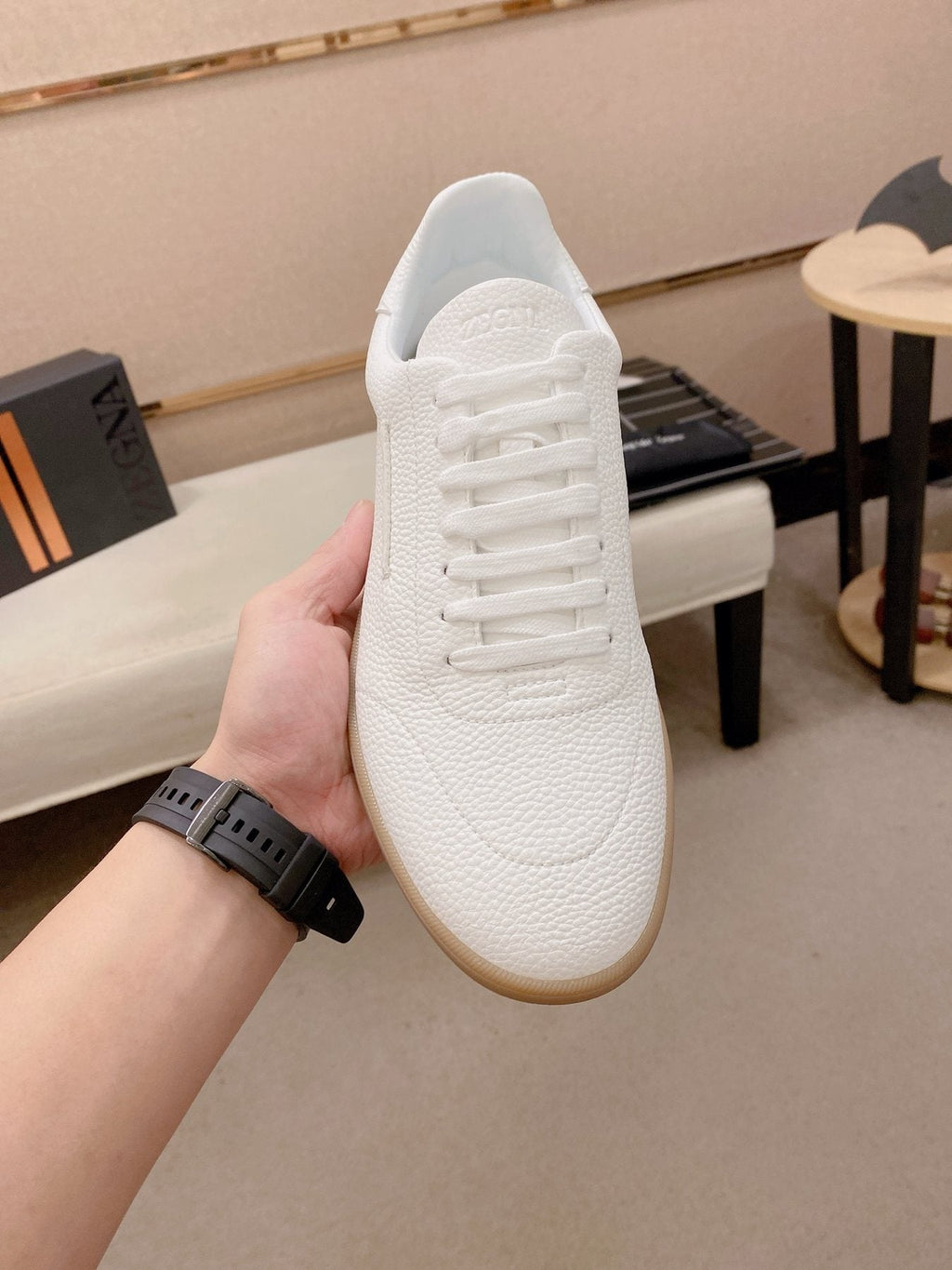 Zegna Men's Suede-Look Low-Top Sneakers