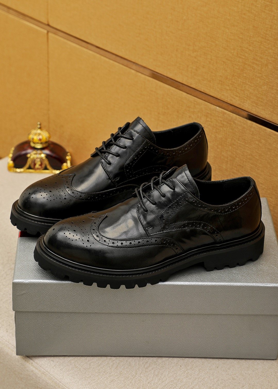 Prada Brogue Lug-Sole Derby Shoes