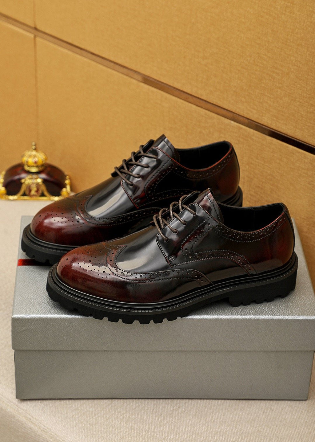 Prada Brogue Lug-Sole Derby Shoes
