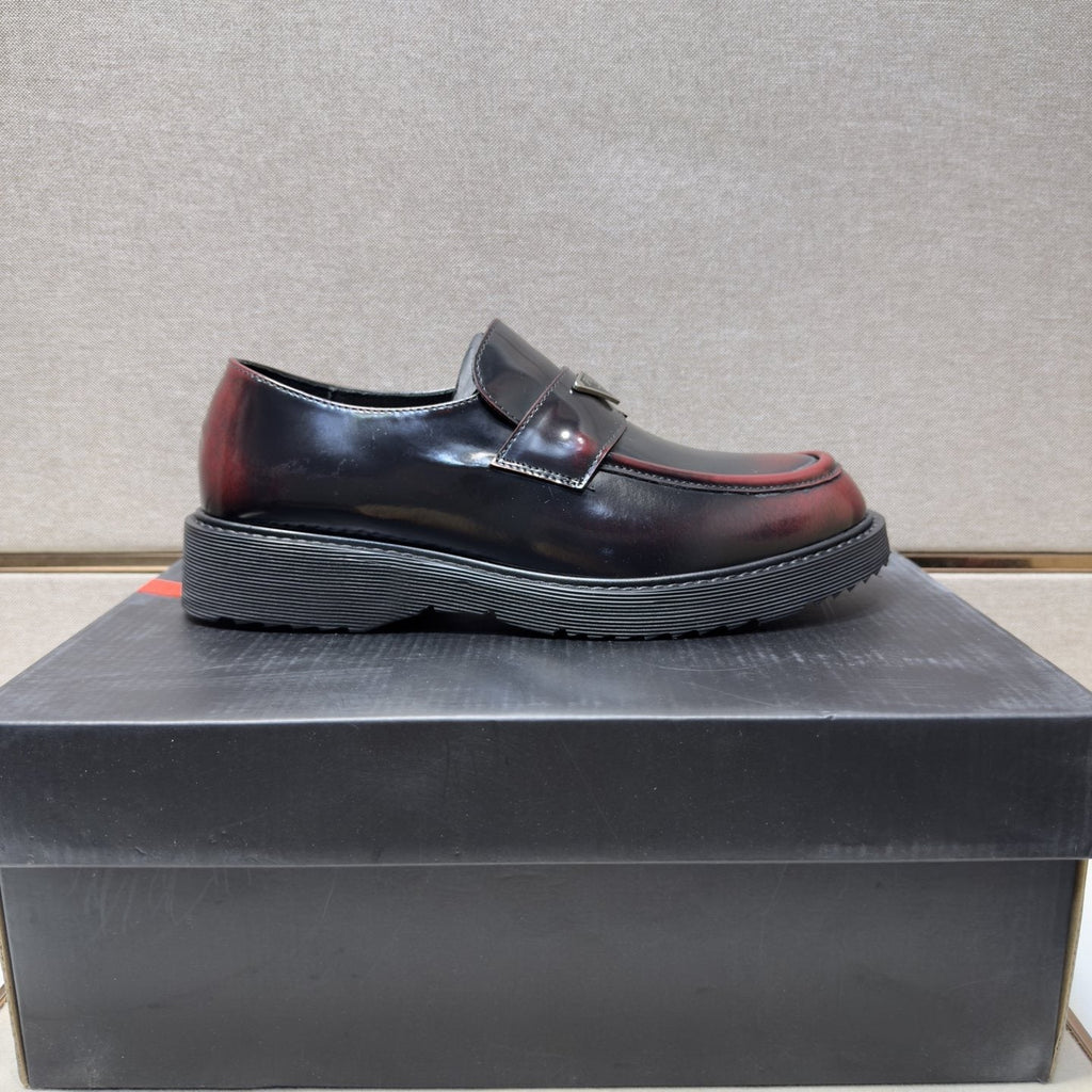 Prada Men's Black Lug Sole Slip-On Shoes