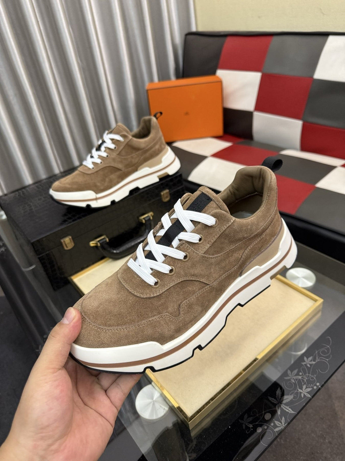 Hermès Layered-Sole Casual Sneakers
