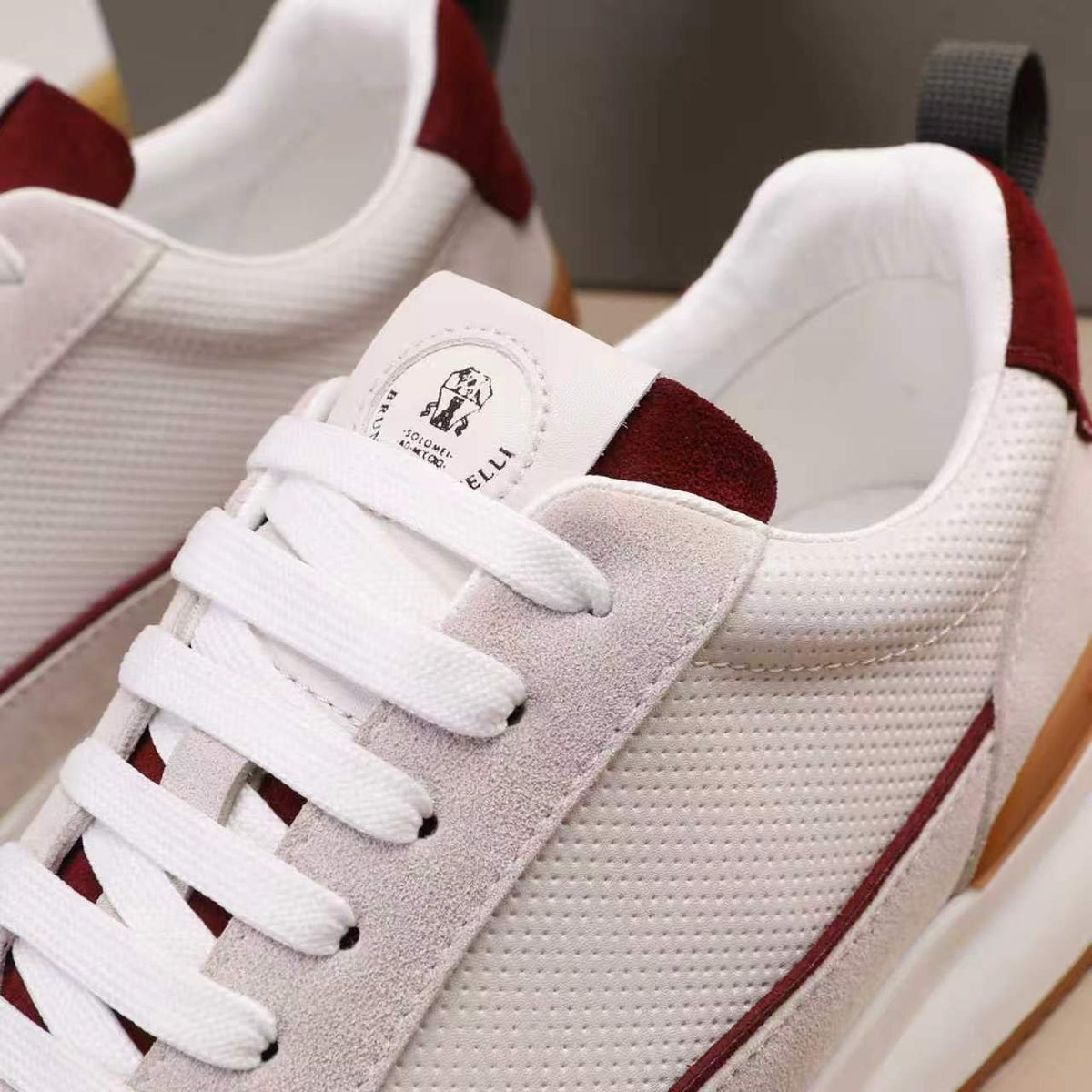 Brunello Cucinelli Suede-Trim Low-Top Sneakers