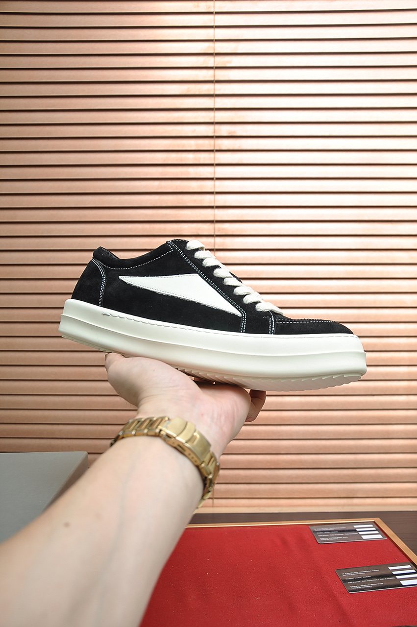 Rick Owens Contrast-Panel Platform Sneakers