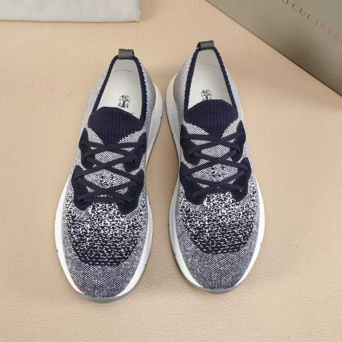 Brunello Cucinelli Knit Lace-Up Sneakers