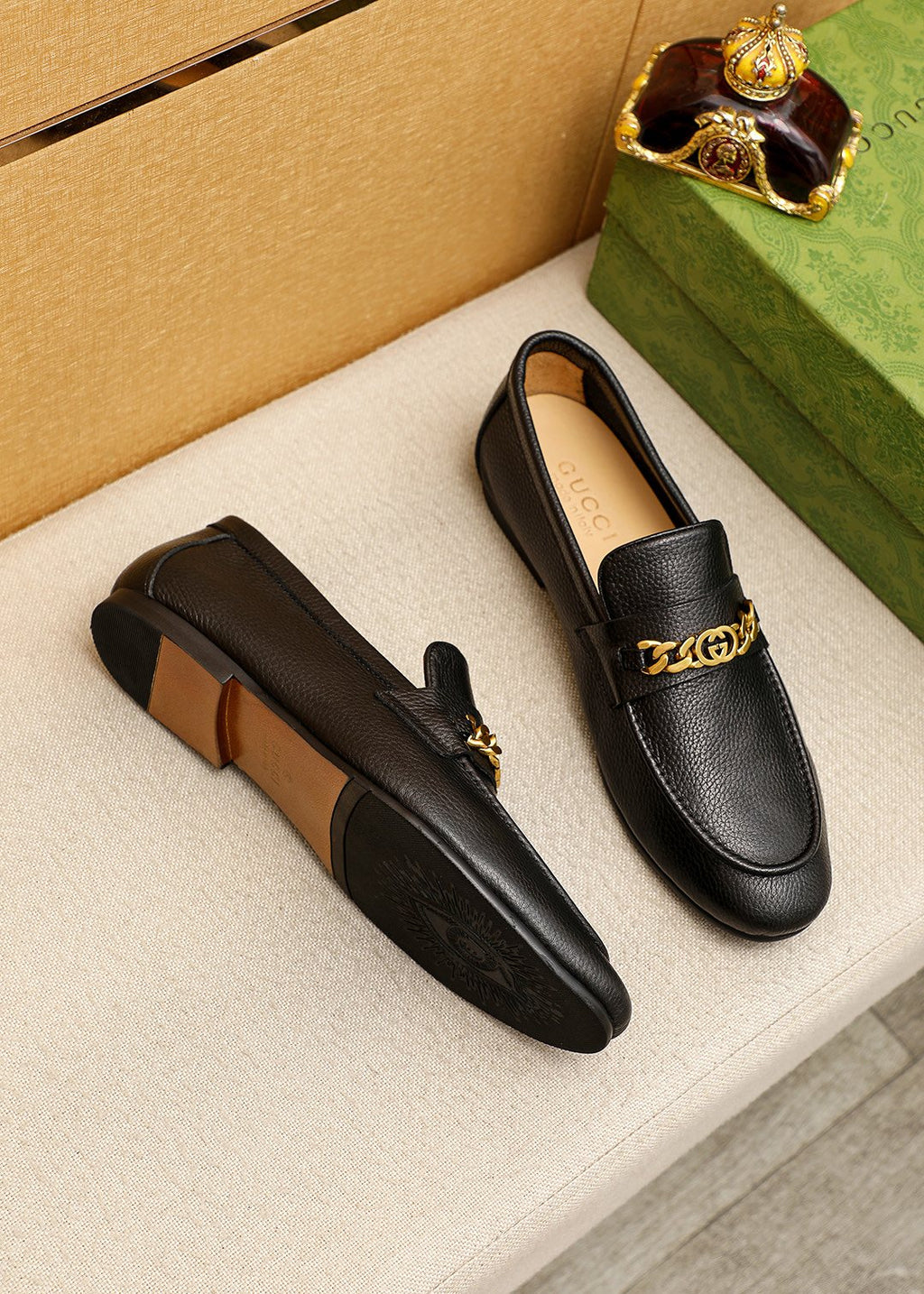Gucci Pebble Leather Loafers
