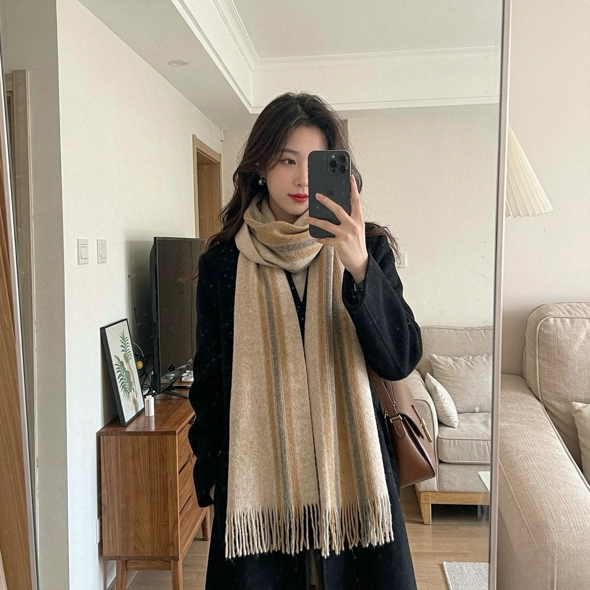 Loro Piana Striped Fringed Scarf