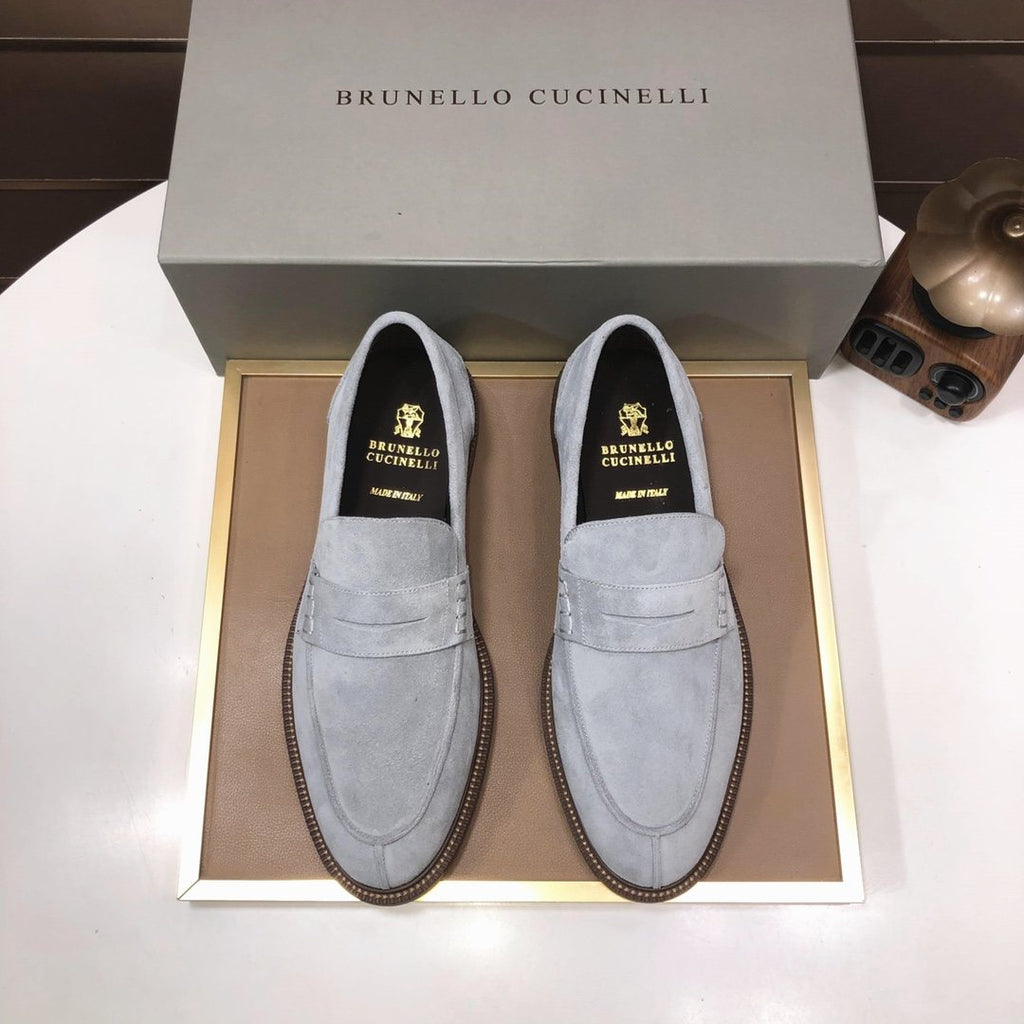 Brunello Cucinelli Men's Suede Slip-On Loafers