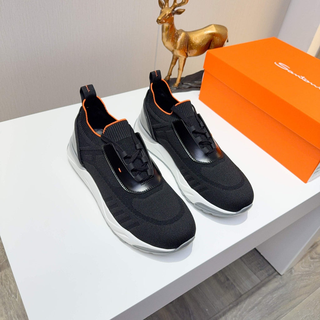 Santoni Men's Knit Lace-Up Sneakers