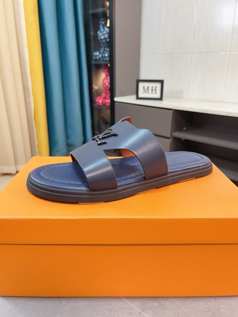 Louis Vuitton Men's Interlaced Strap Slide Sandals