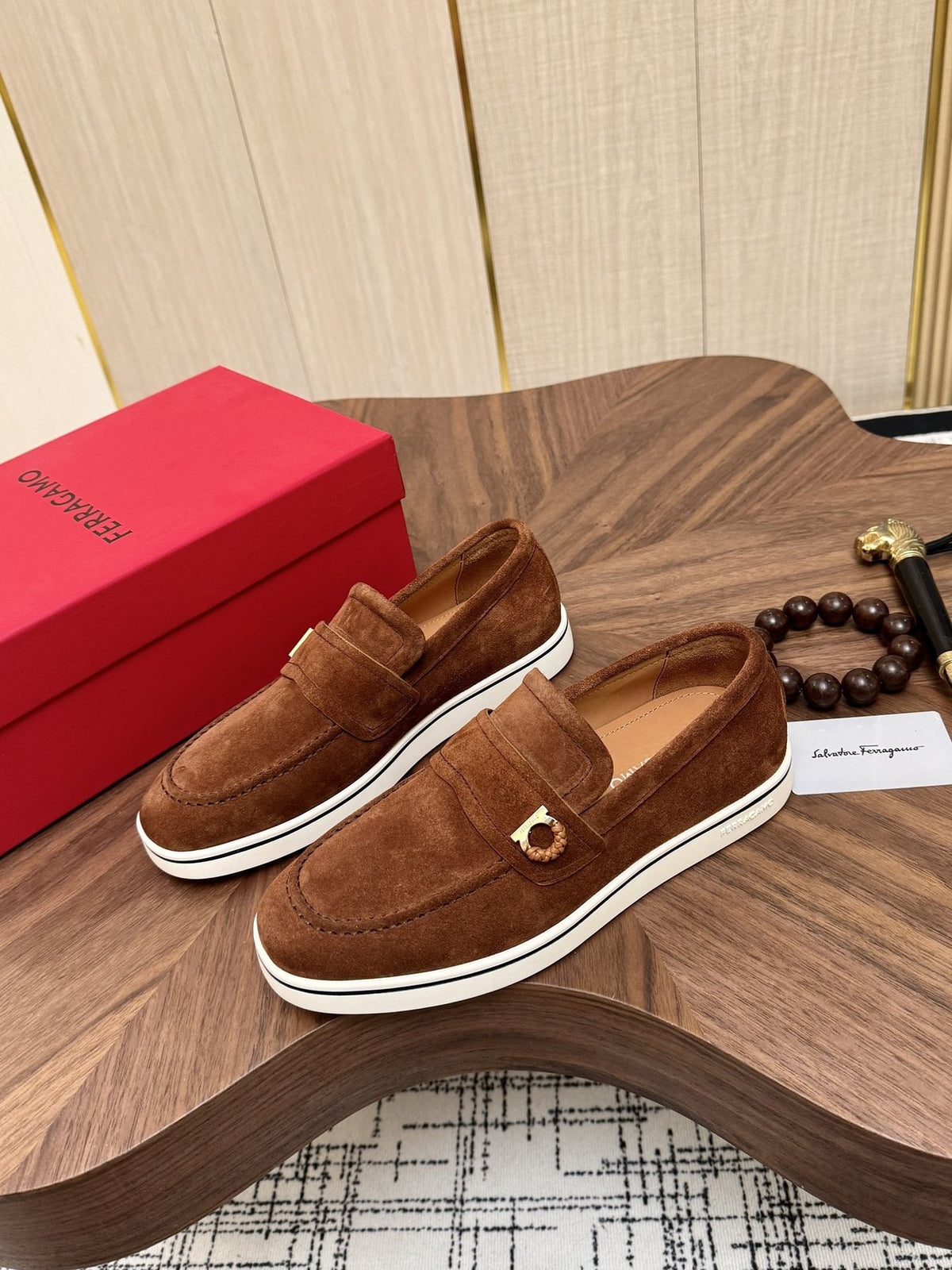Salvatore Ferragamo Men's Strap-Detail Slip-On Shoes