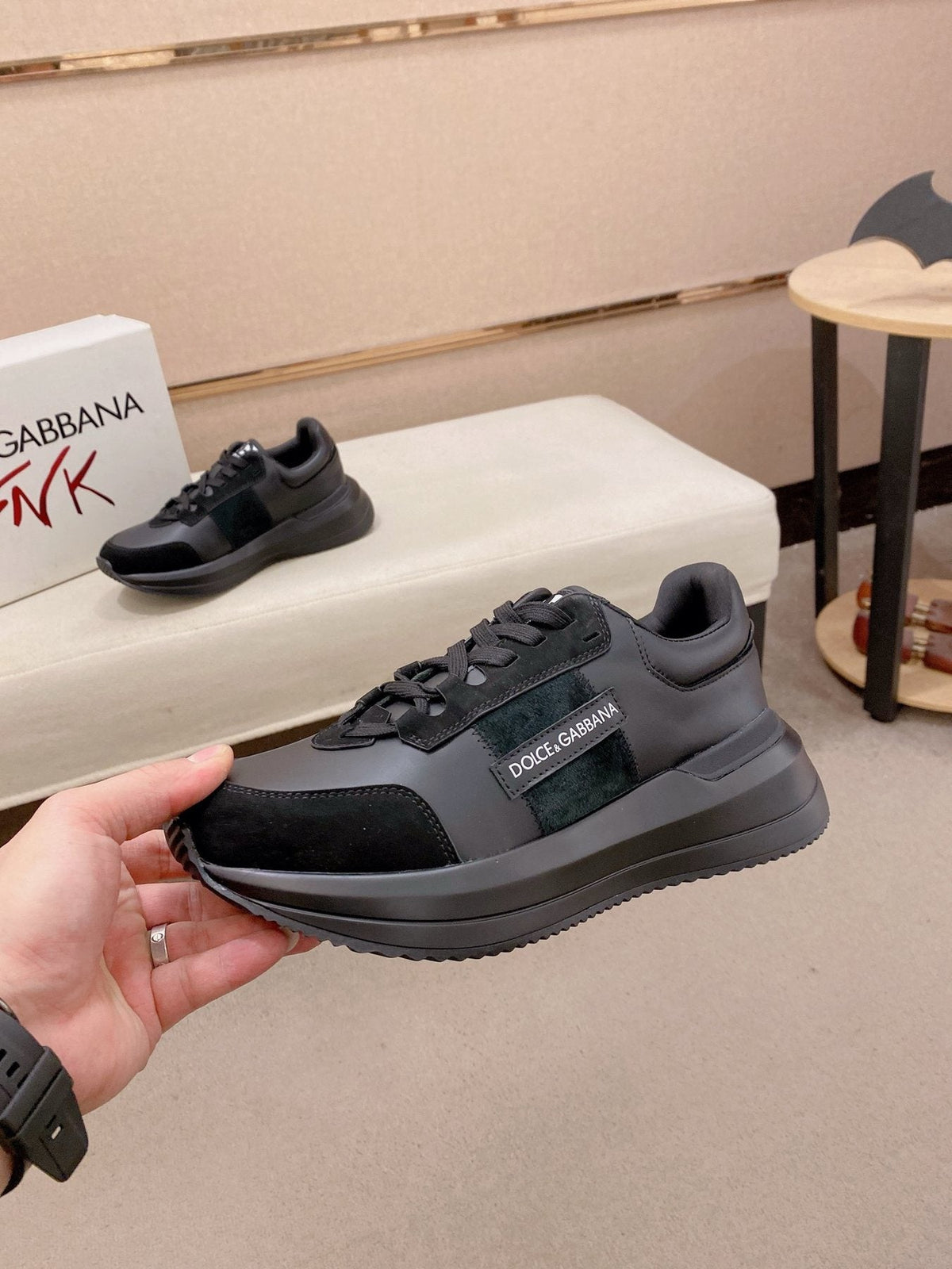 Dolce & Gabbana Men's Logo Panel Low-Top Sneakers