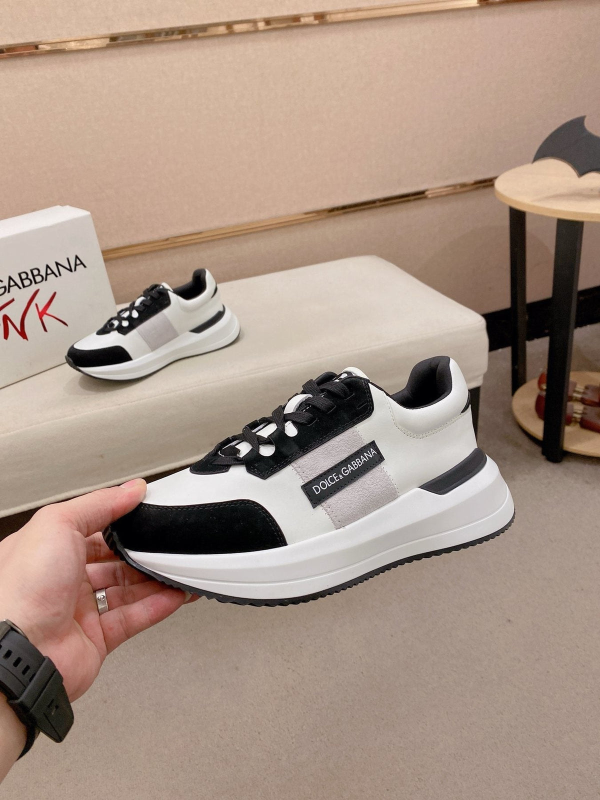 Dolce & Gabbana Men's Logo Panel Low-Top Sneakers