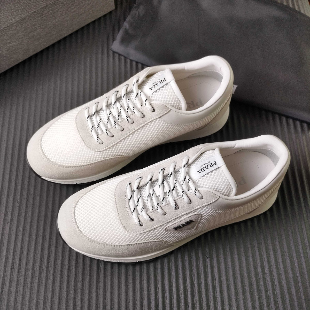 Prada Mesh Low-Top Sneakers - Textured Sole