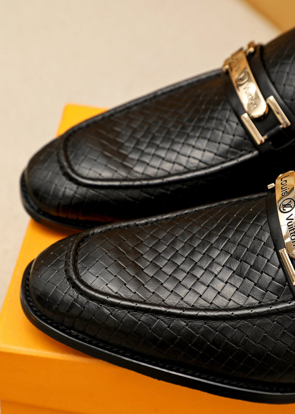 Louis Vuitton Embossed Buckle Loafers - Moc-Toe Stitching
