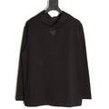 Prada PRD Neck-Label Relaxed Pullover Hoodie - Black